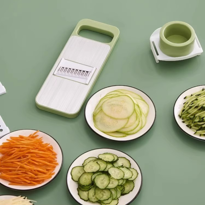 Multifunctional Safe Vegetable Slicer - Multi-blade Cutting, Anti-slip Design, Easy to Clean（Includes Five Different Blades）