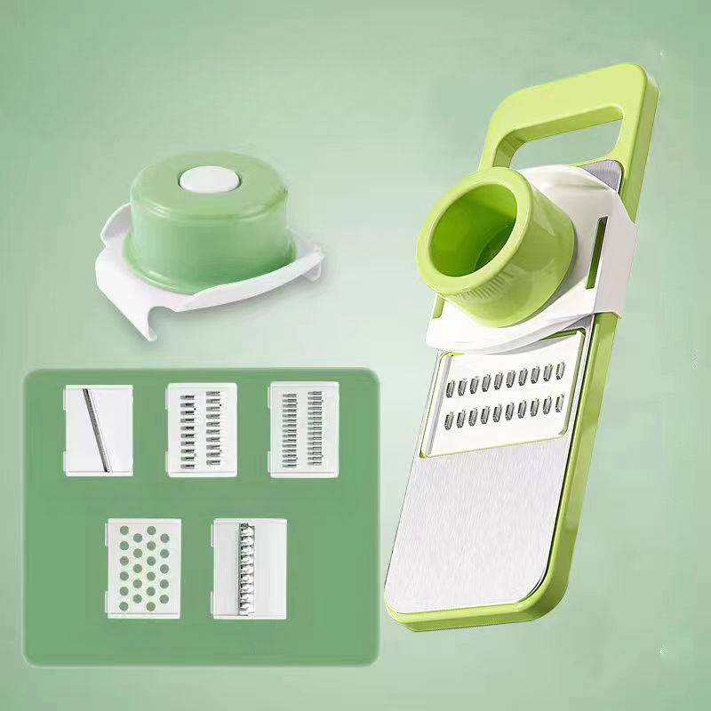 Multifunctional Safe Vegetable Slicer - Multi-blade Cutting, Anti-slip Design, Easy to Clean（Includes Five Different Blades）